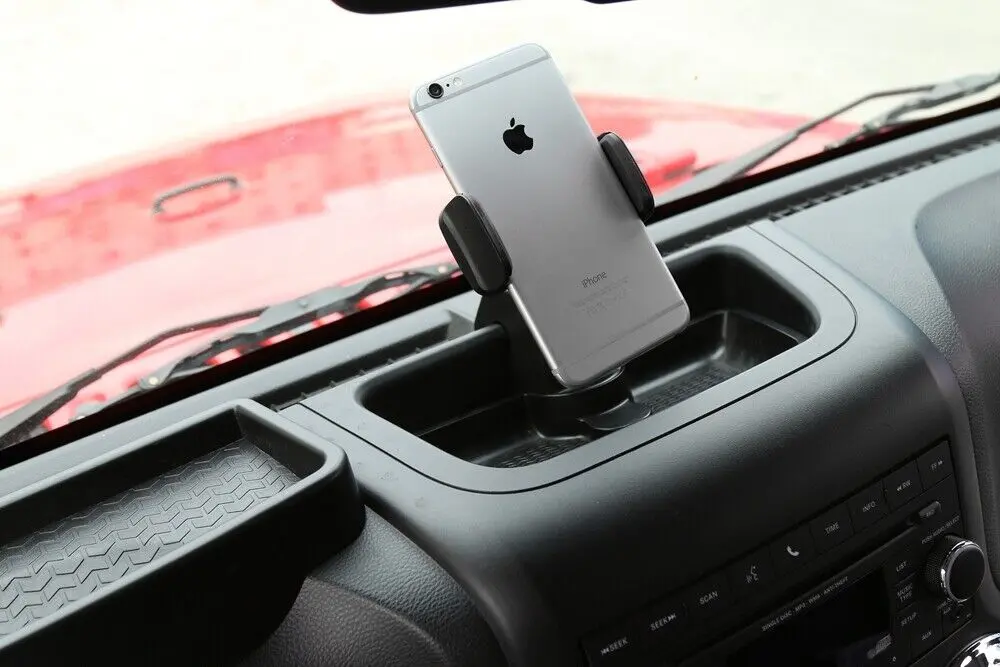 For 2012-2018 Jeep Wrangler JK JKU Dash Tray Storage Box With Phone Holder - Image 5
