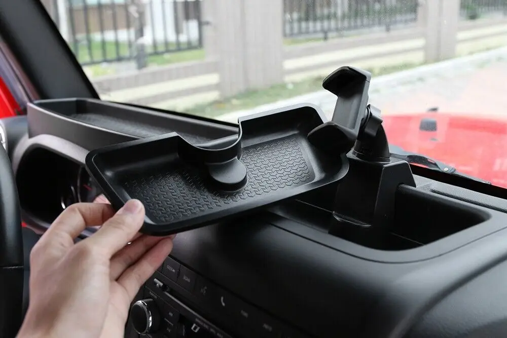 For 2012-2018 Jeep Wrangler JK JKU Dash Tray Storage Box With Phone Holder - Image 7