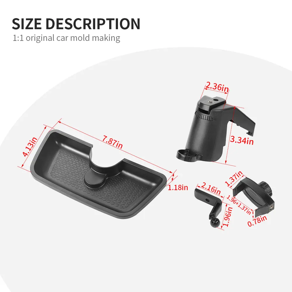 For 2012-2018 Jeep Wrangler JK JKU Dash Tray Storage Box With Phone Holder - Image 9