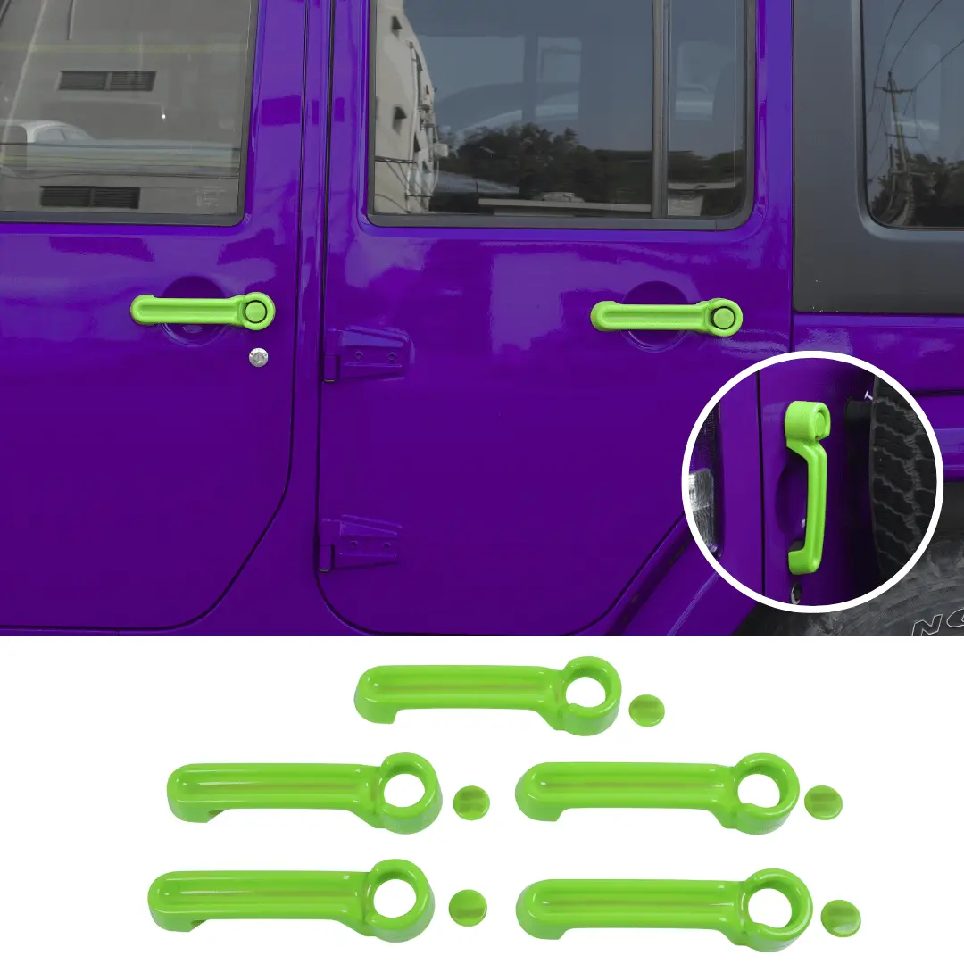 For 2007-2018 Jeep Wrangler JKU 4-Door Door & Tailgate Handle Cover Trim - Image 11