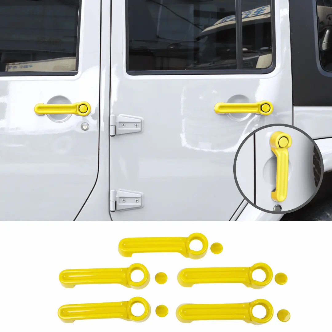 For 2007-2018 Jeep Wrangler JKU 4-Door Door & Tailgate Handle Cover Trim - Image 14