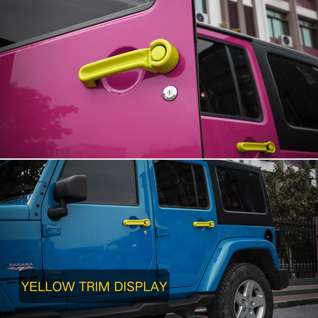 For 2007-2018 Jeep Wrangler JKU 4-Door Door & Tailgate Handle Cover Trim - Image 15