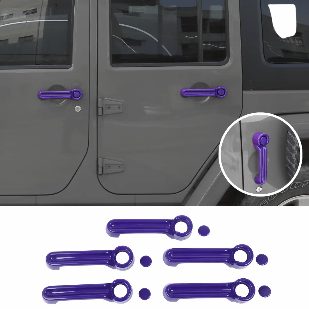 For 2007-2018 Jeep Wrangler JKU 4-Door Door & Tailgate Handle Cover Trim - Image 17