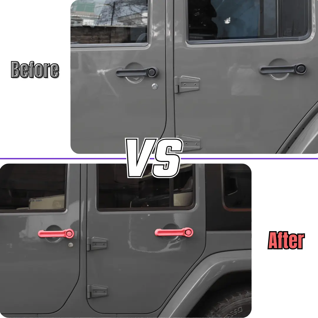 For 2007-2018 Jeep Wrangler JKU 4-Door Door & Tailgate Handle Cover Trim - Image 2