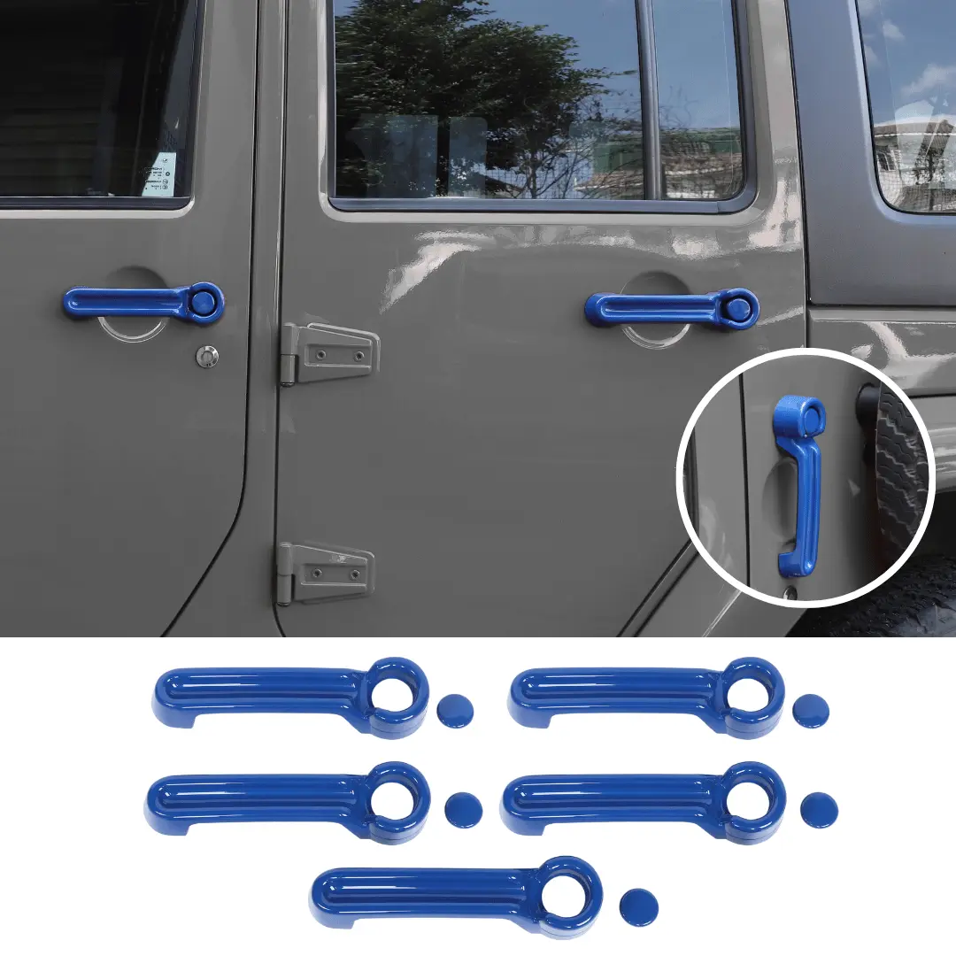 For 2007-2018 Jeep Wrangler JKU 4-Door Door & Tailgate Handle Cover Trim - Image 20