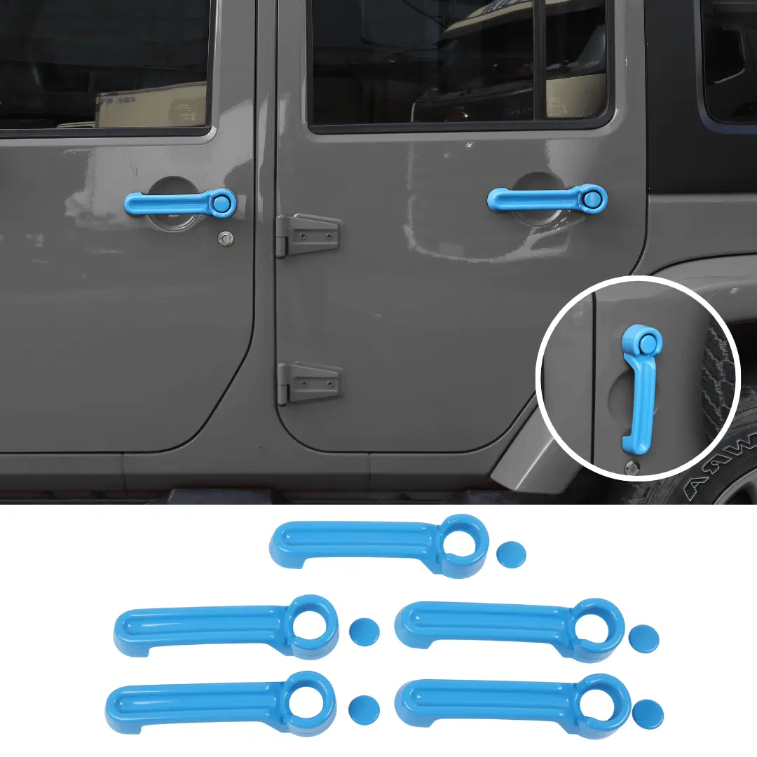 For 2007-2018 Jeep Wrangler JKU 4-Door Door & Tailgate Handle Cover Trim - Image 23