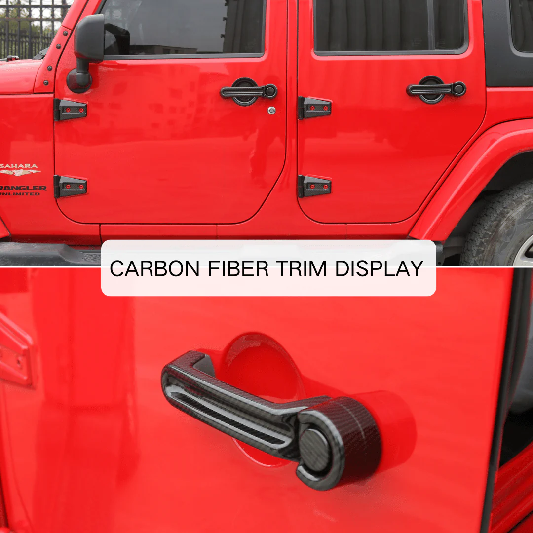 For 2007-2018 Jeep Wrangler JKU 4-Door Door & Tailgate Handle Cover Trim - Image 29