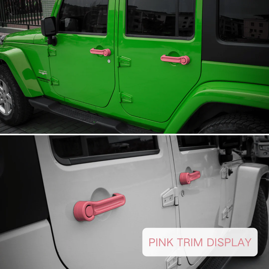 For 2007-2018 Jeep Wrangler JKU 4-Door Door & Tailgate Handle Cover Trim - Image 3