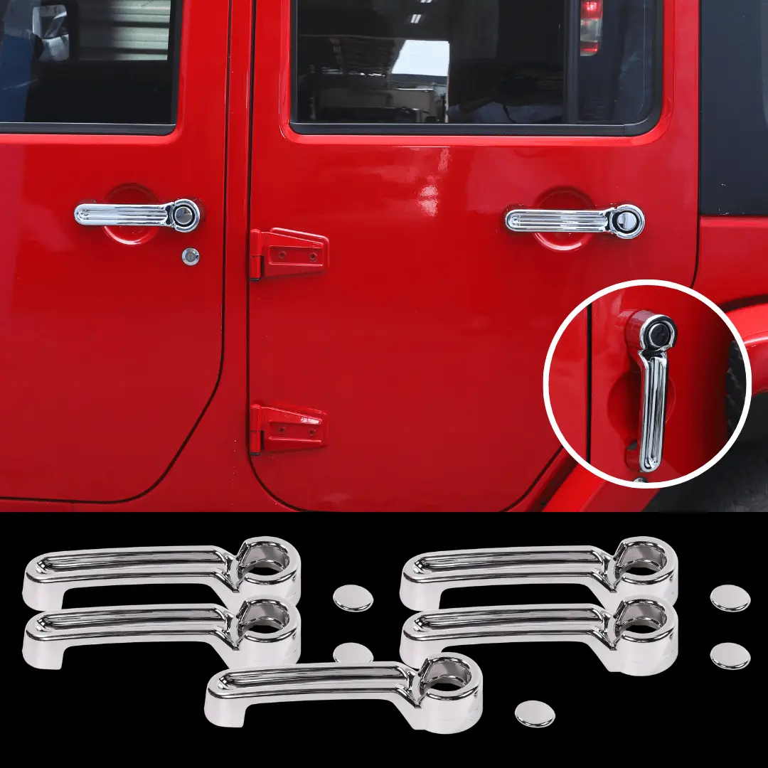 For 2007-2018 Jeep Wrangler JKU 4-Door Door & Tailgate Handle Cover Trim - Image 33
