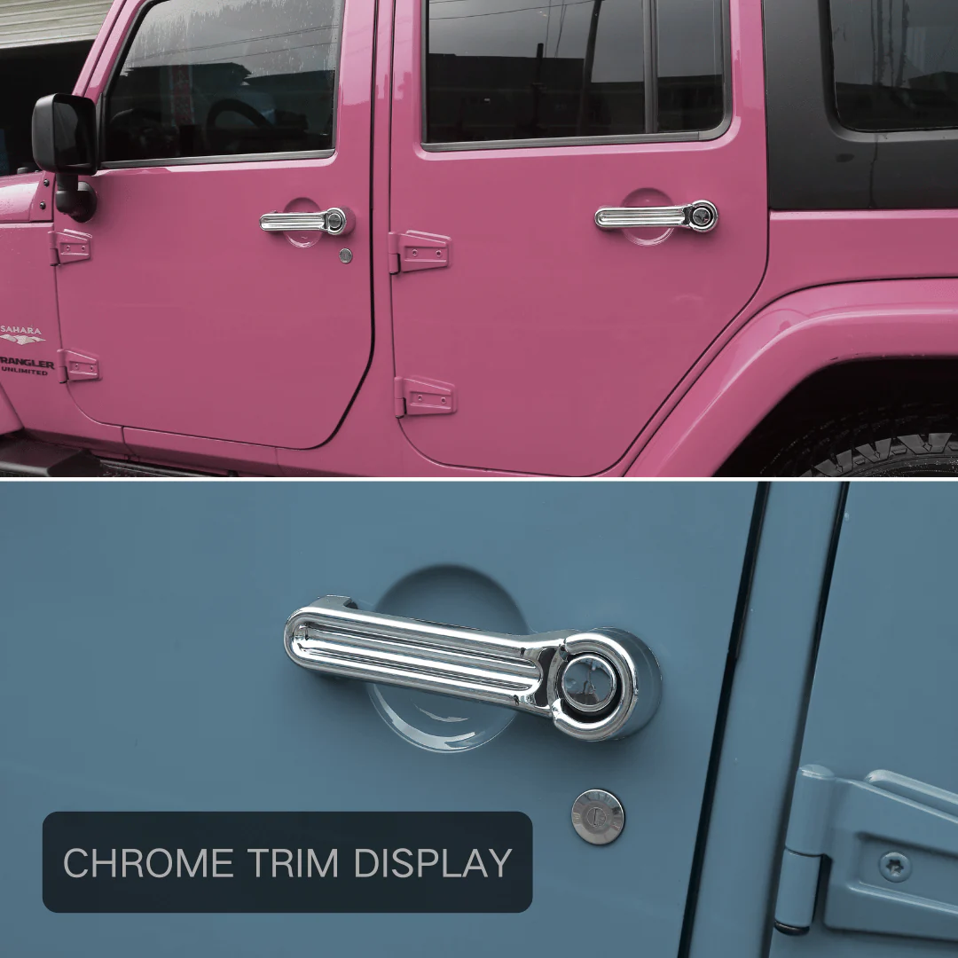 For 2007-2018 Jeep Wrangler JKU 4-Door Door & Tailgate Handle Cover Trim - Image 34