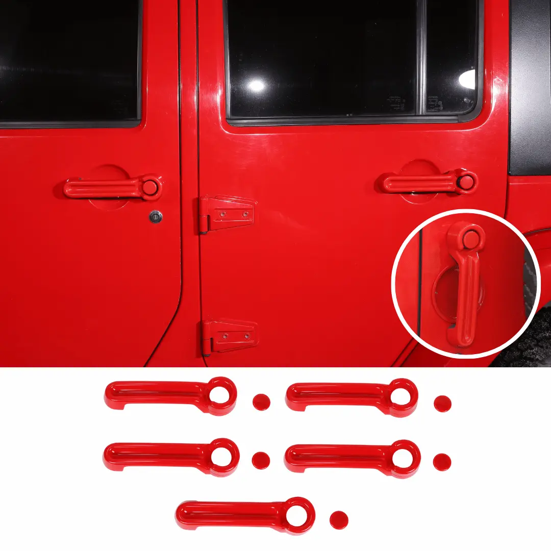 For 2007-2018 Jeep Wrangler JKU 4-Door Door & Tailgate Handle Cover Trim - Image 36