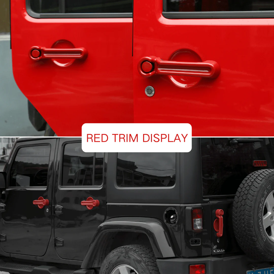 For 2007-2018 Jeep Wrangler JKU 4-Door Door & Tailgate Handle Cover Trim - Image 37