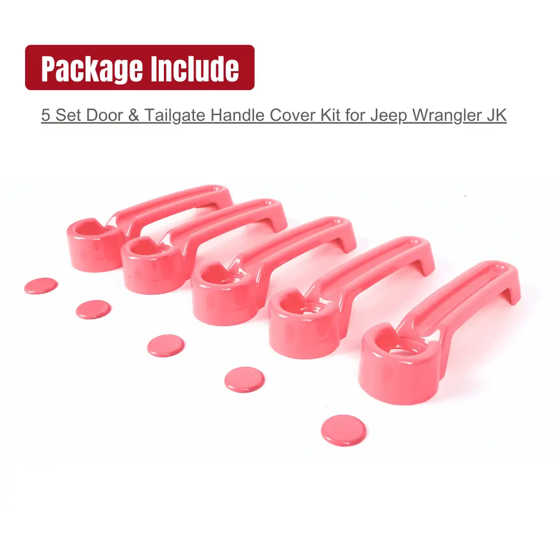 For 2007-2018 Jeep Wrangler JKU 4-Door Door & Tailgate Handle Cover Trim - Image 7