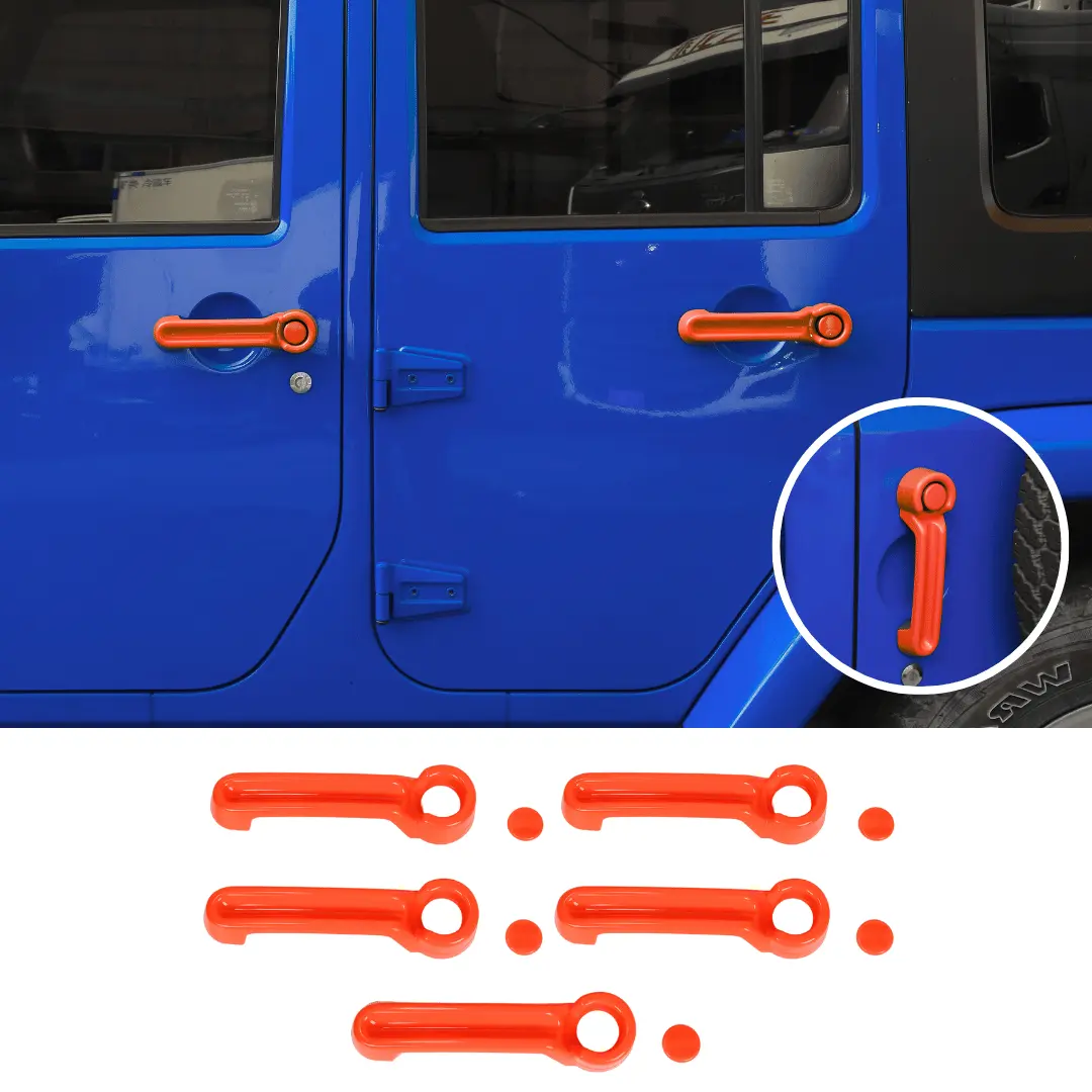 For 2007-2018 Jeep Wrangler JKU 4-Door Door & Tailgate Handle Cover Trim - Image 8