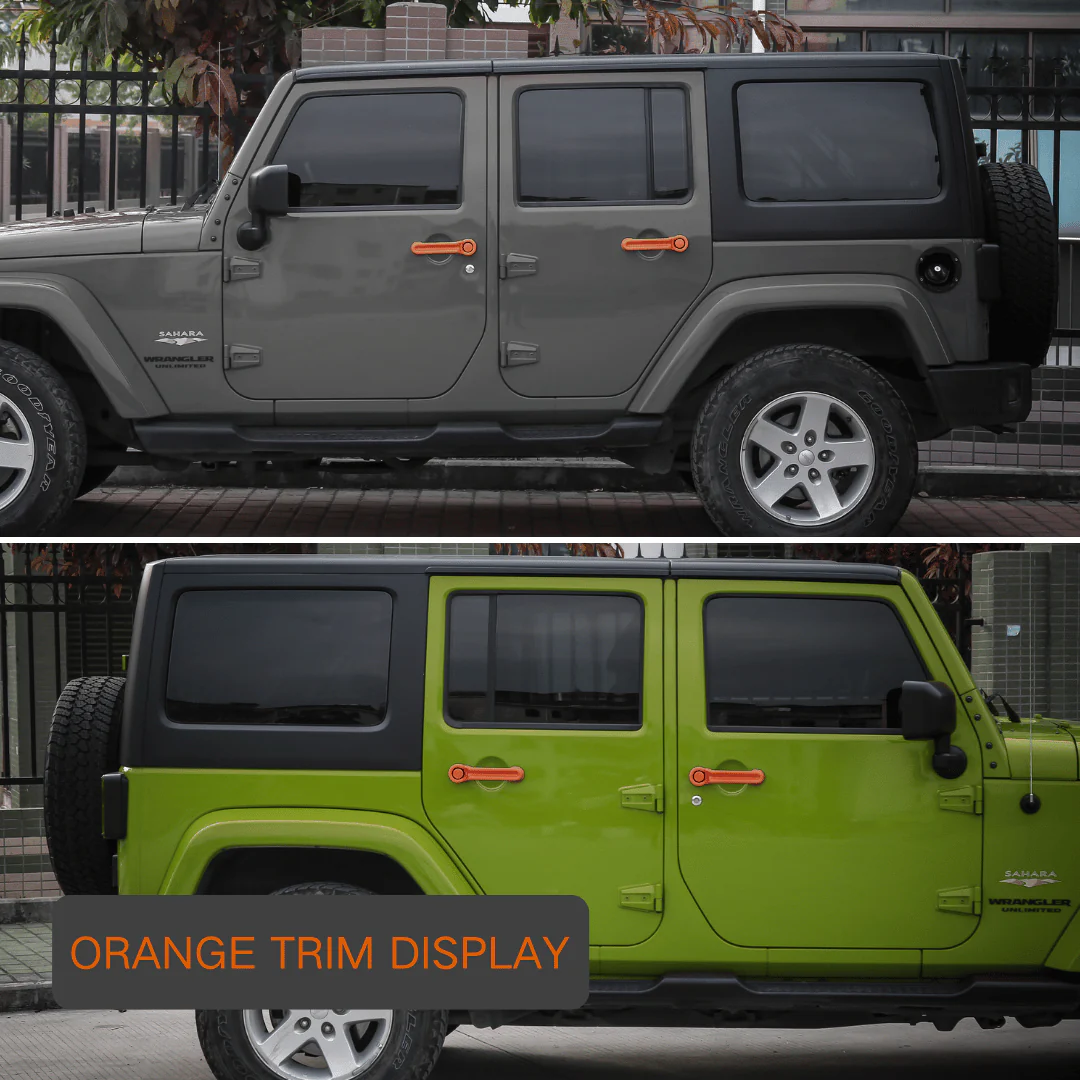 For 2007-2018 Jeep Wrangler JKU 4-Door Door & Tailgate Handle Cover Trim - Image 9