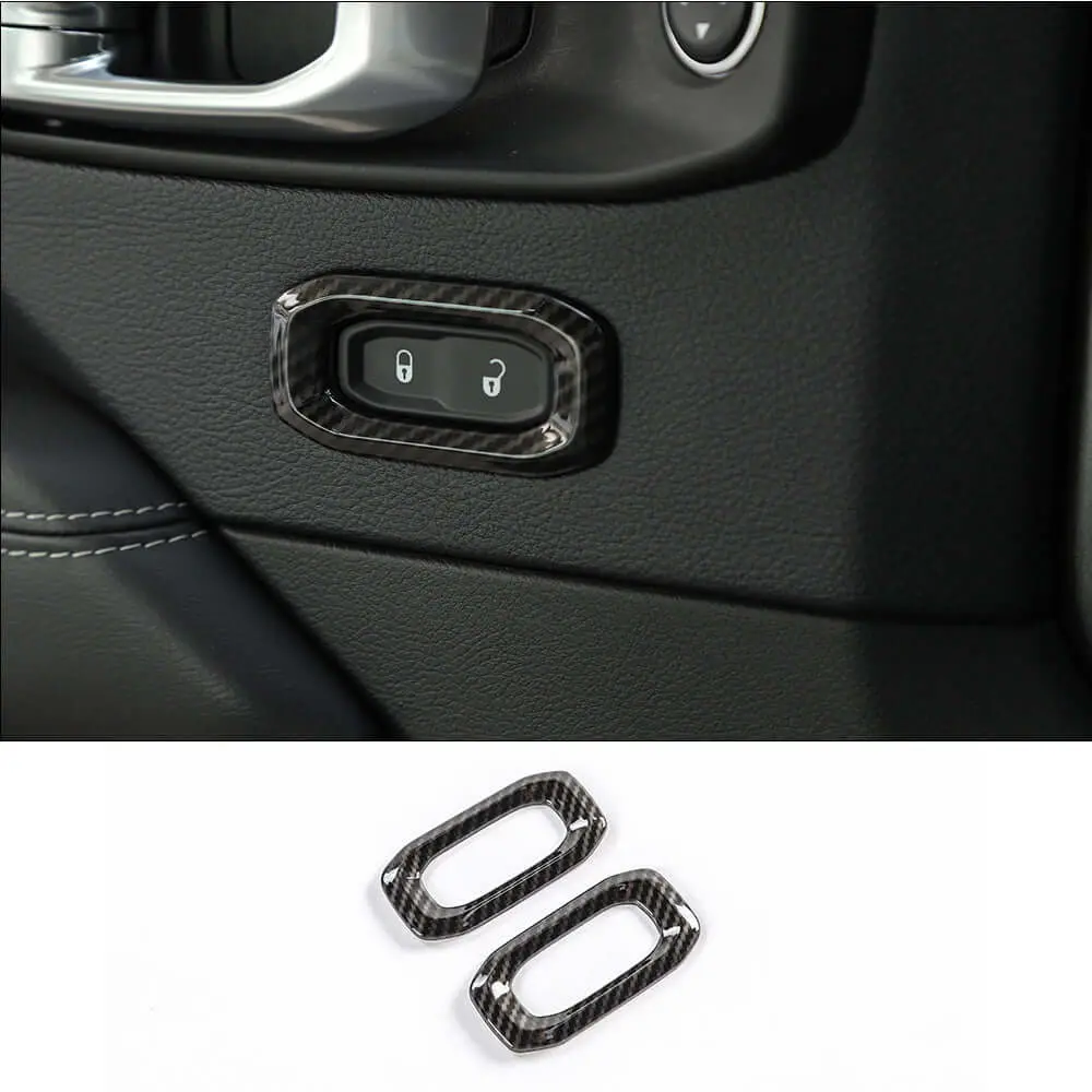 For 2018+ Jeep Wrangler JL, JLU & Gladiator JT Door Handle Lock Button Cover Trim – Interior Door Accent