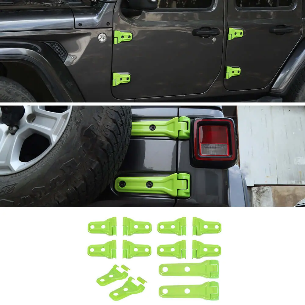 For 2018-2025 Jeep Wrangler JLU 12 x Side Door+Hood+Spare Tire Hinge Cover Trim 4Dr - Image 13