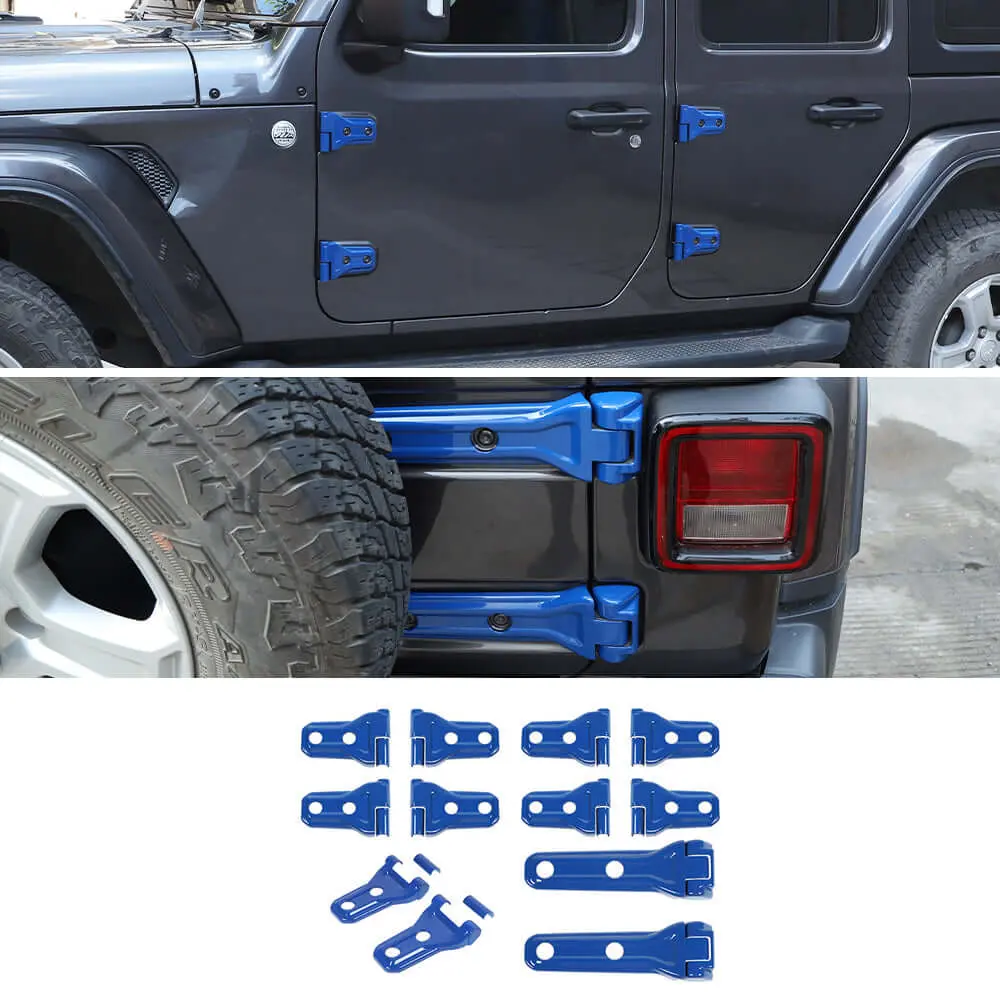 For 2018-2025 Jeep Wrangler JLU 12 x Side Door+Hood+Spare Tire Hinge Cover Trim 4Dr - Image 14