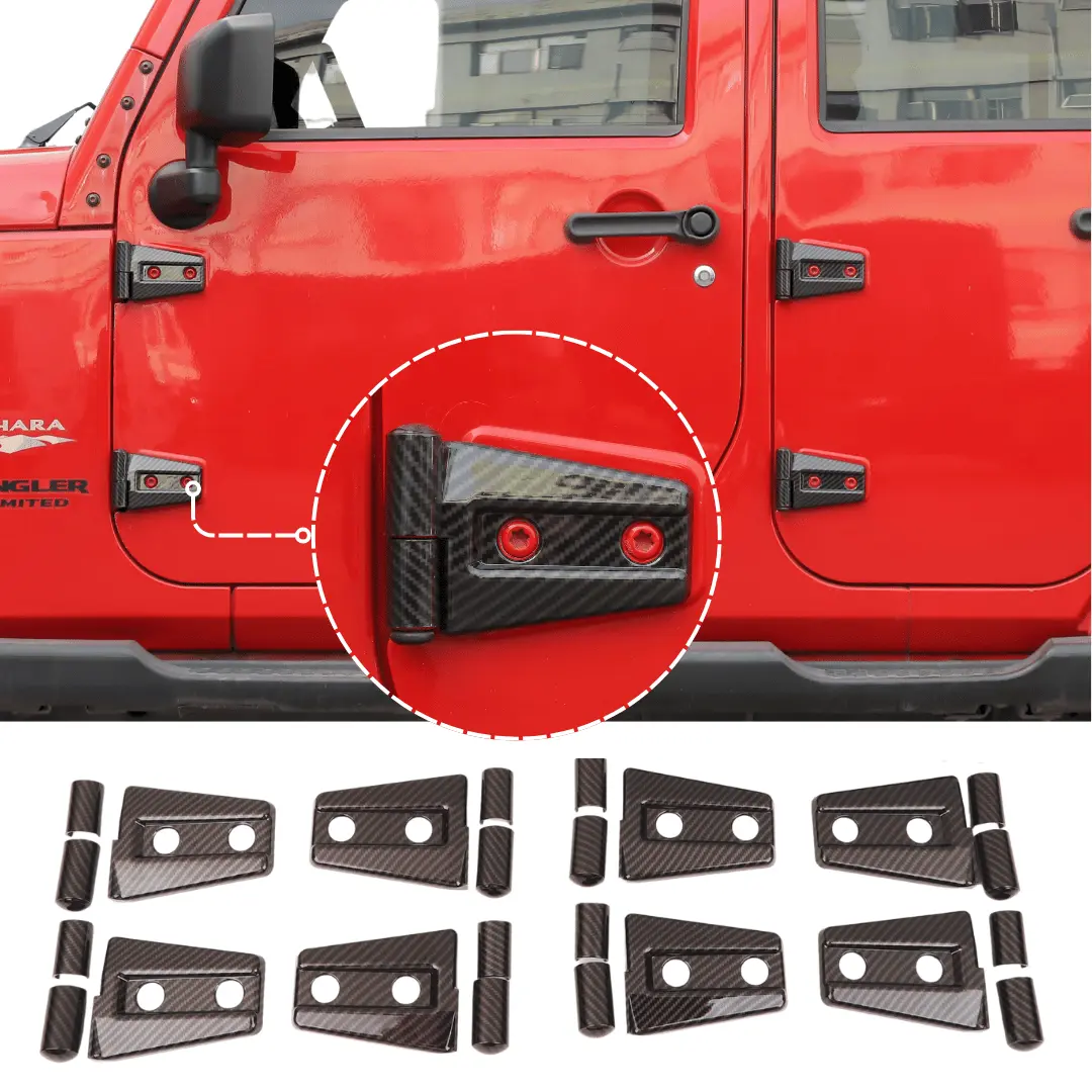 For 2007-2018 Jeep Wrangler JK JKU 4-Door Door Hinge Trim Cover ABS 8PCs