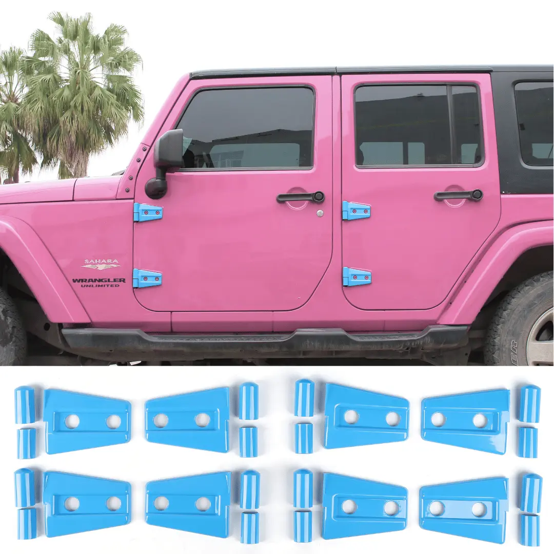 For 2007-2018 Jeep Wrangler JK JKU 4-Door Door Hinge Trim Cover ABS 8PCs - Image 11