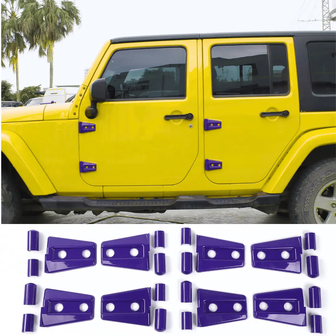 For 2007-2018 Jeep Wrangler JK JKU 4-Door Door Hinge Trim Cover ABS 8PCs - Image 13