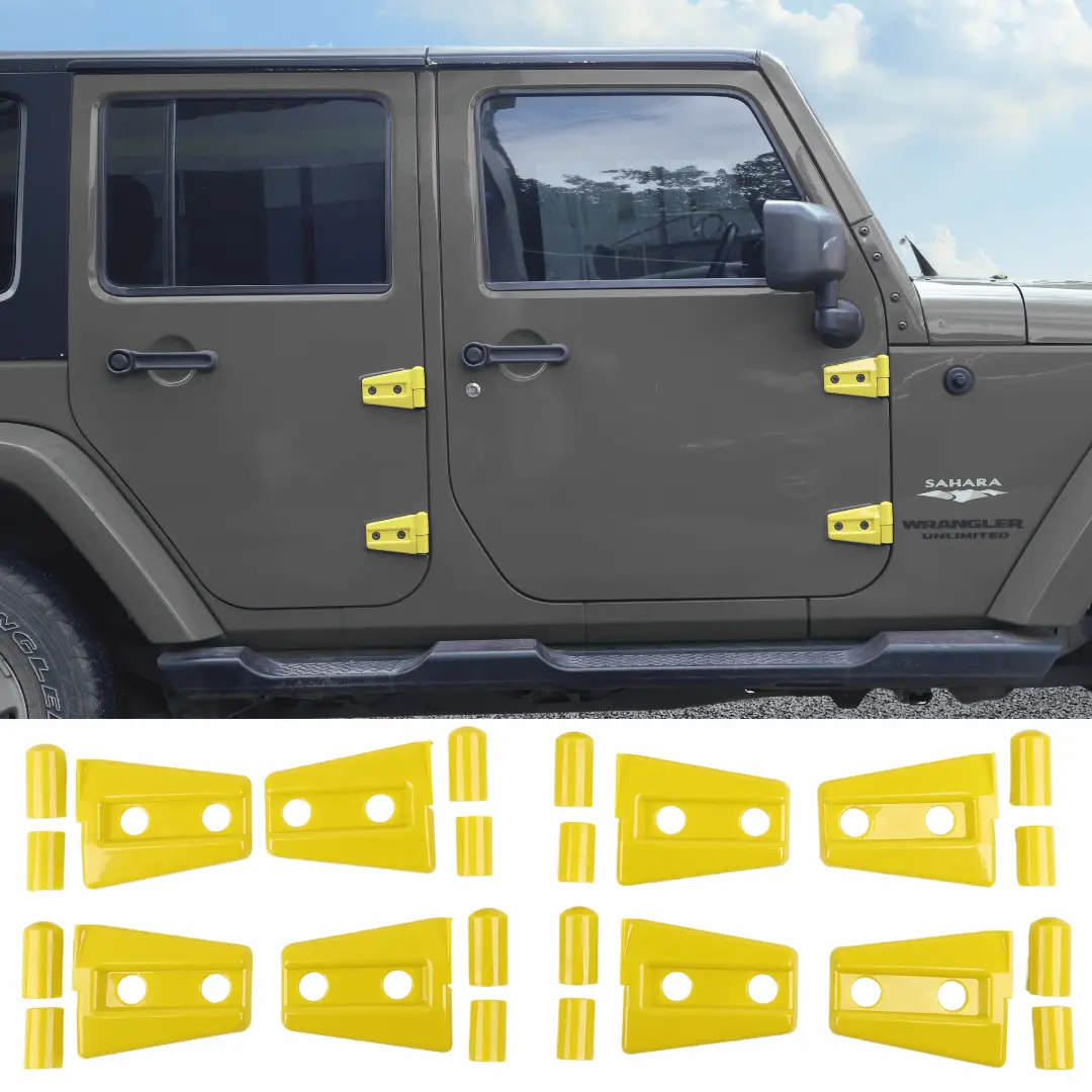 For 2007-2018 Jeep Wrangler JK JKU 4-Door Door Hinge Trim Cover ABS 8PCs - Image 16
