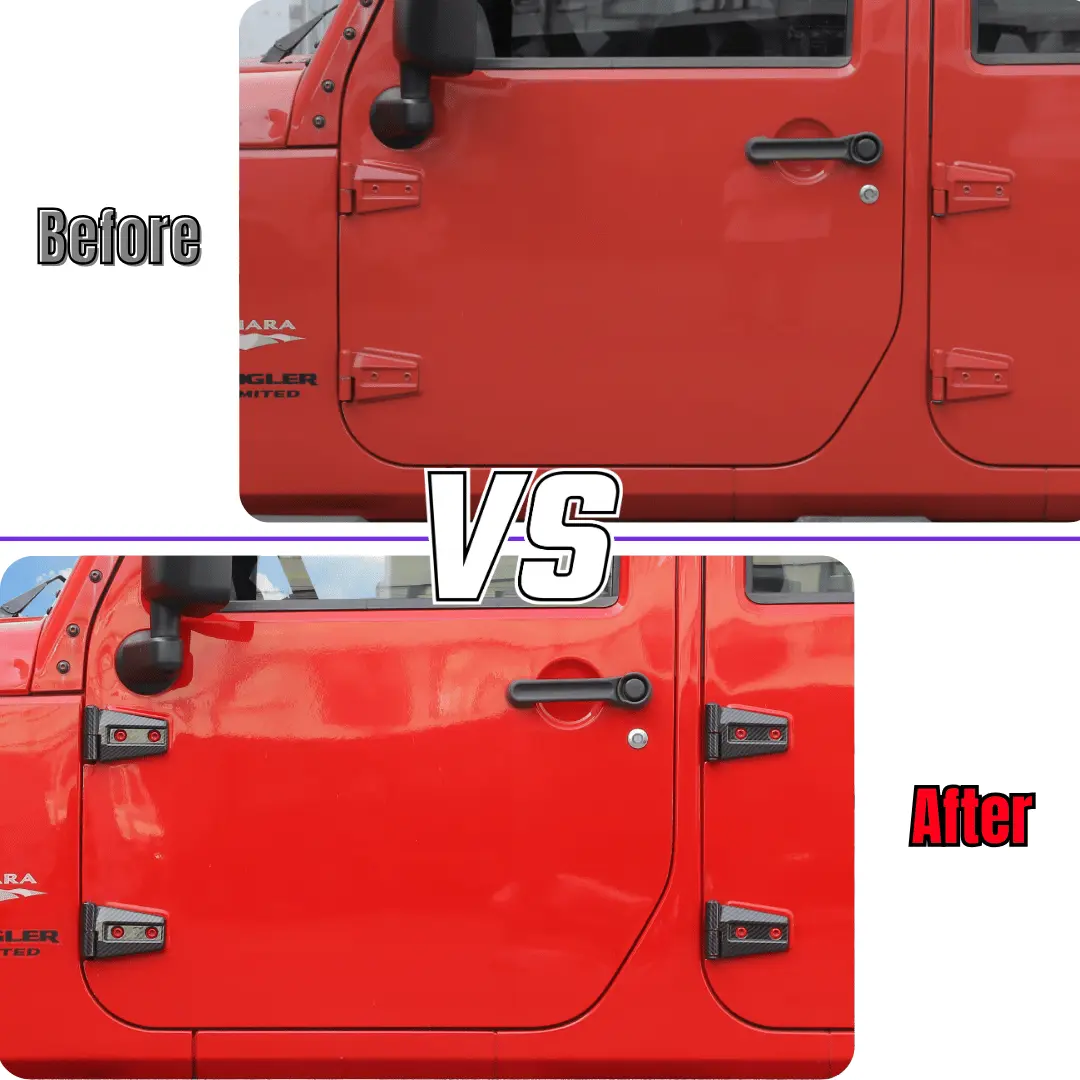 For 2007-2018 Jeep Wrangler JK JKU 4-Door Door Hinge Trim Cover ABS 8PCs - Image 2
