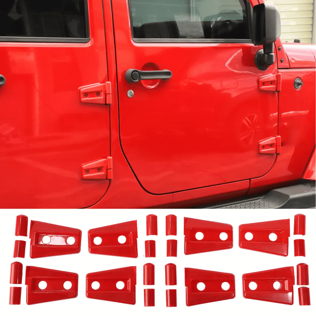 For 2007-2018 Jeep Wrangler JK JKU 4-Door Door Hinge Trim Cover ABS 8PCs - Image 20