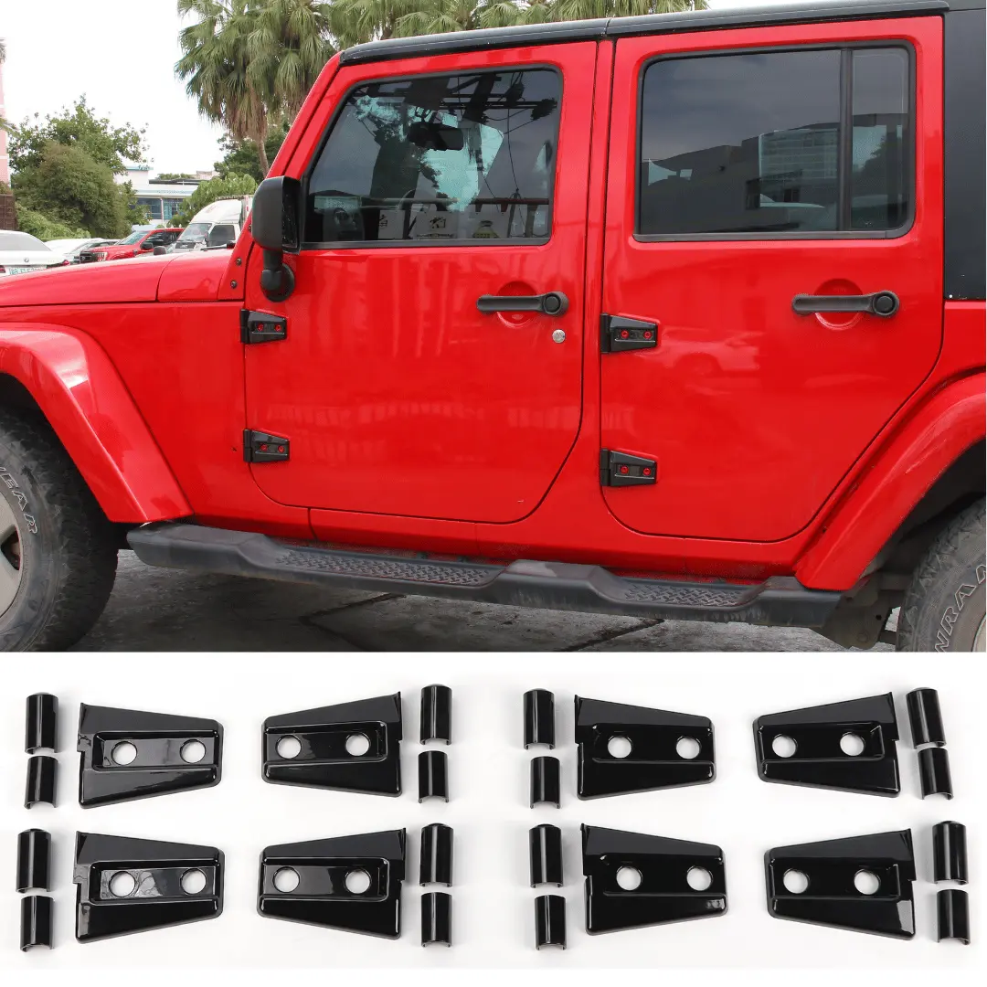 For 2007-2018 Jeep Wrangler JK JKU 4-Door Door Hinge Trim Cover ABS 8PCs - Image 21
