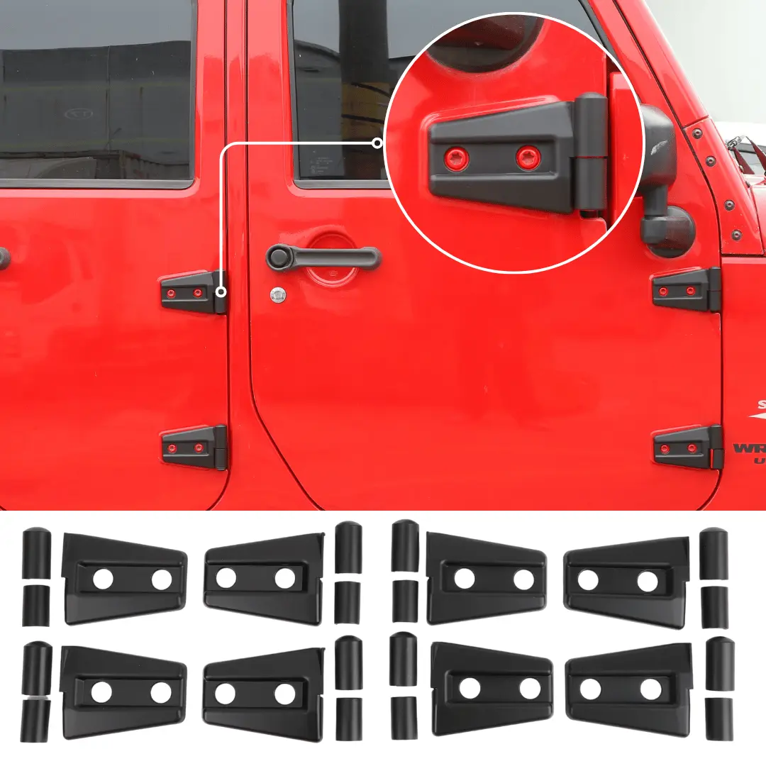 For 2007-2018 Jeep Wrangler JK JKU 4-Door Door Hinge Trim Cover ABS 8PCs - Image 22