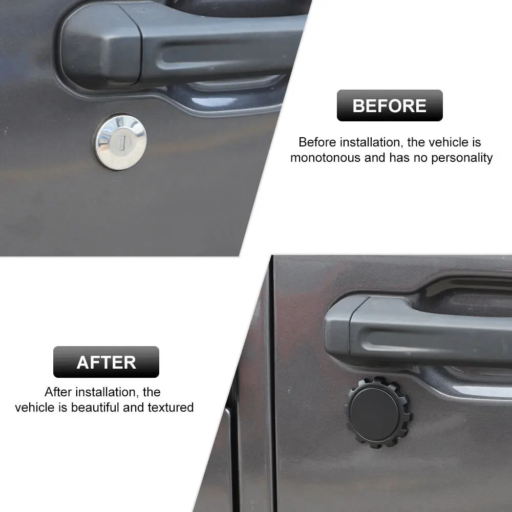 For Jeep Wrangler TJ JK JL JT 1997+ Door Key Jack Socket Cover Trim Matte Black - Image 2