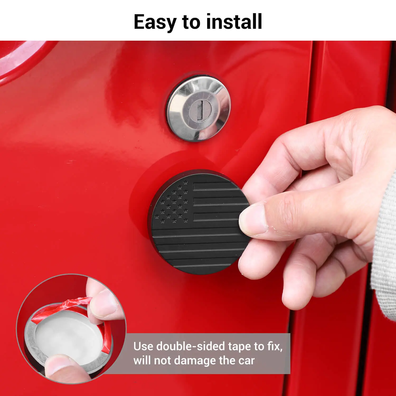 For Jeep Wrangler TJ JK JL & Gladiator JT Door Lock Key Hole Cover Trim - Image 4