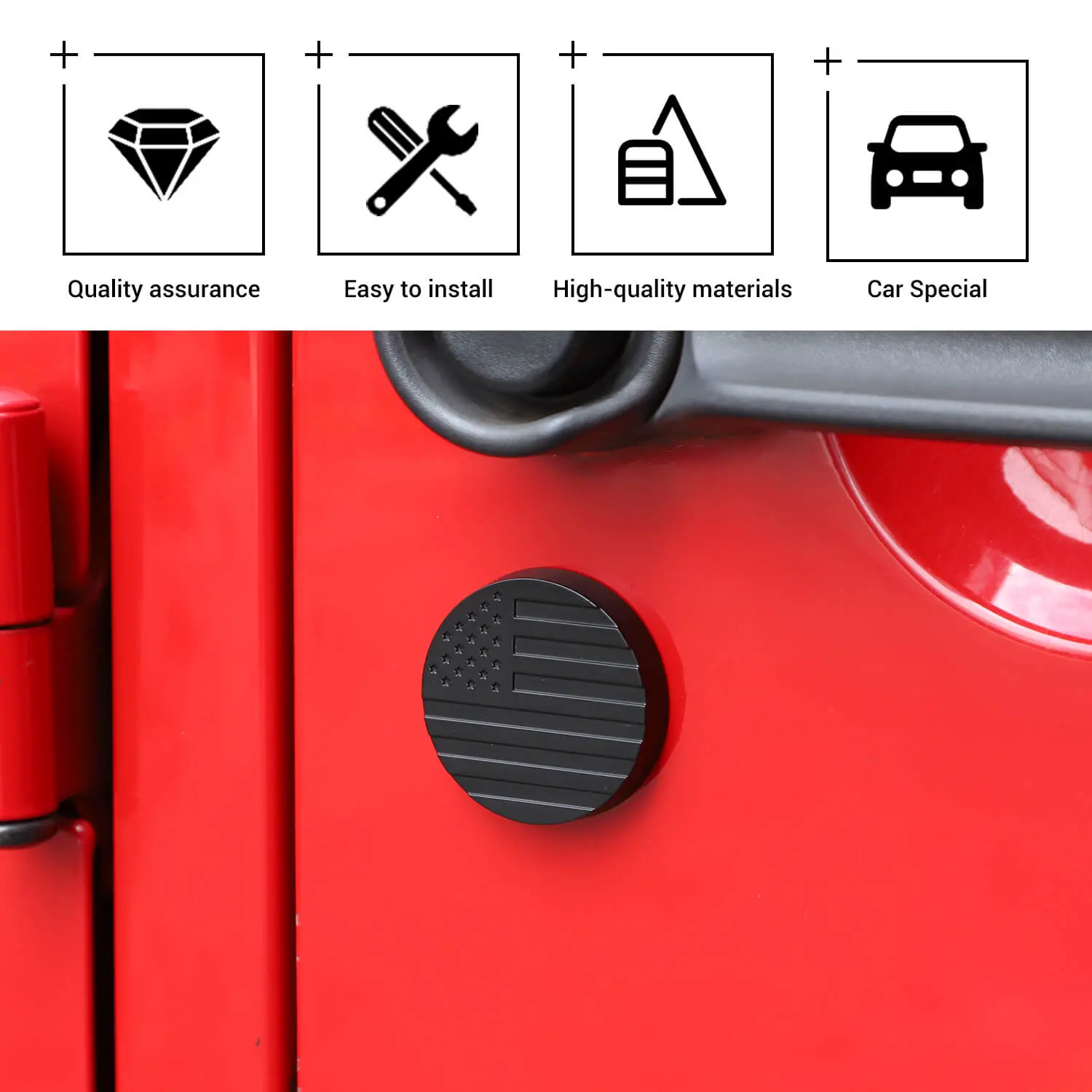 For Jeep Wrangler TJ JK JL & Gladiator JT Door Lock Key Hole Cover Trim - Image 5