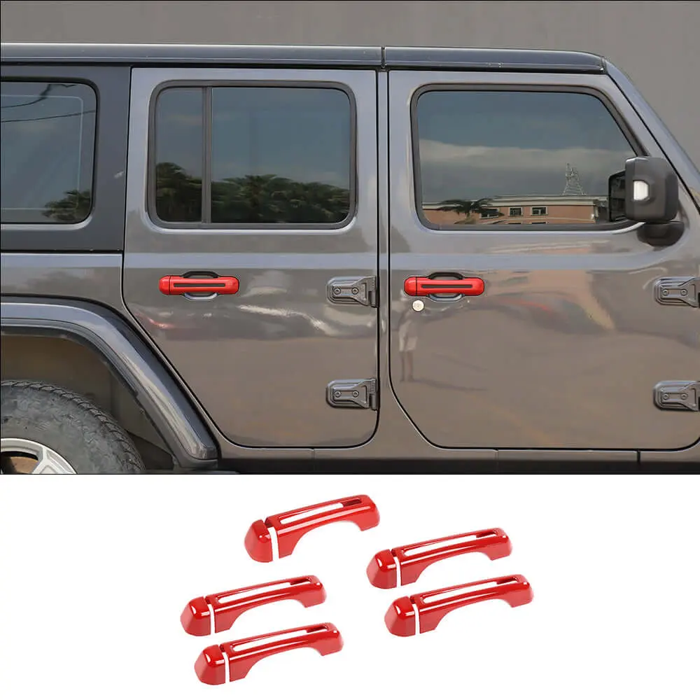 For 2018+ Jeep Wrangler JLU 4-Door Exterior Door Handle & Tailgate Handle Cover Trim Kit - Image 6