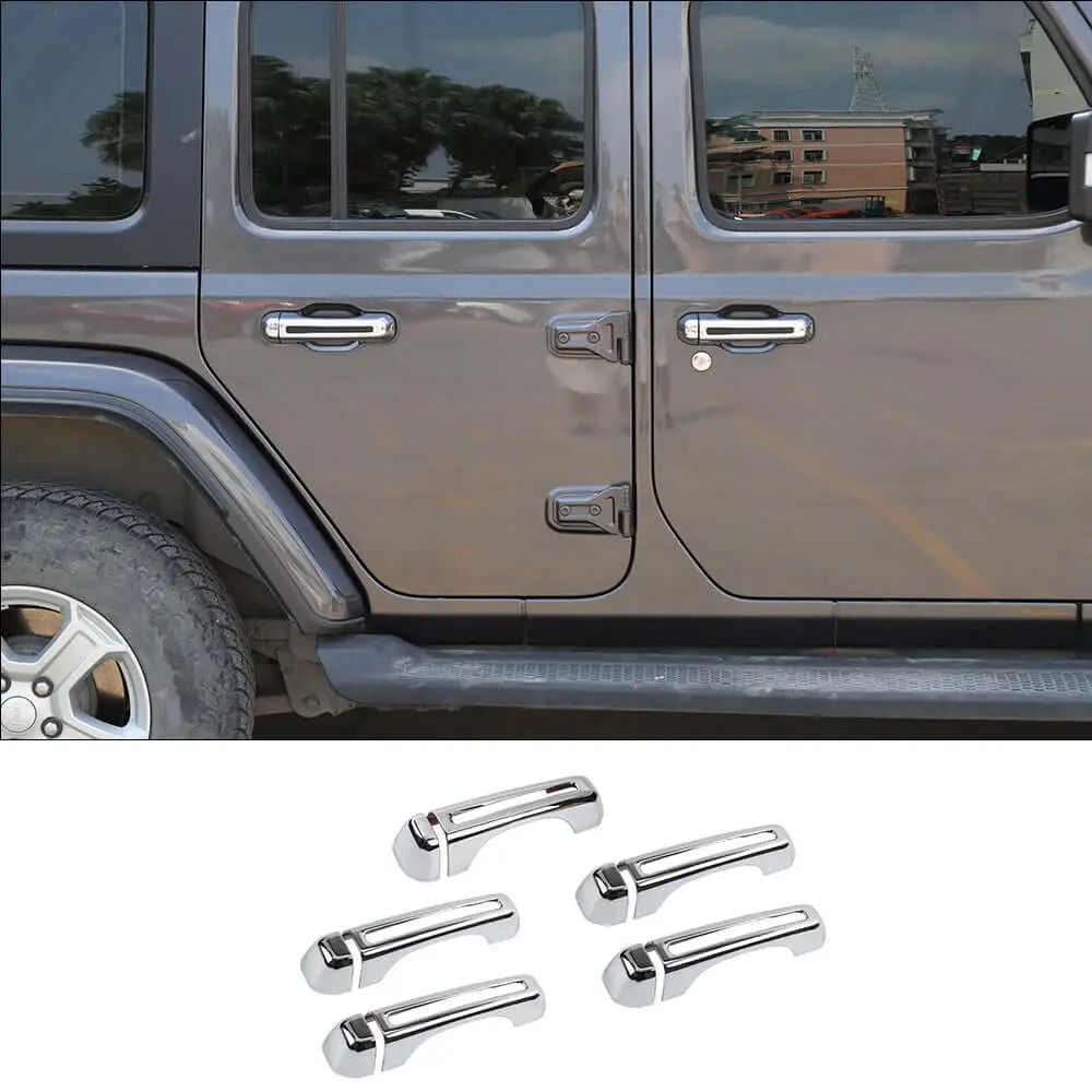 For 2018+ Jeep Wrangler JLU 4-Door Exterior Door Handle & Tailgate Handle Cover Trim Kit - Image 8
