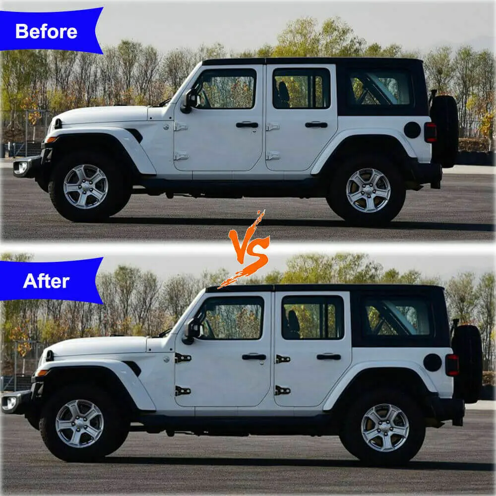 For 2018-2025 Jeep Wrangler JL JLU Exterior Door Tailgate Hinge Handle Cover Trim Set Kits - Image 3