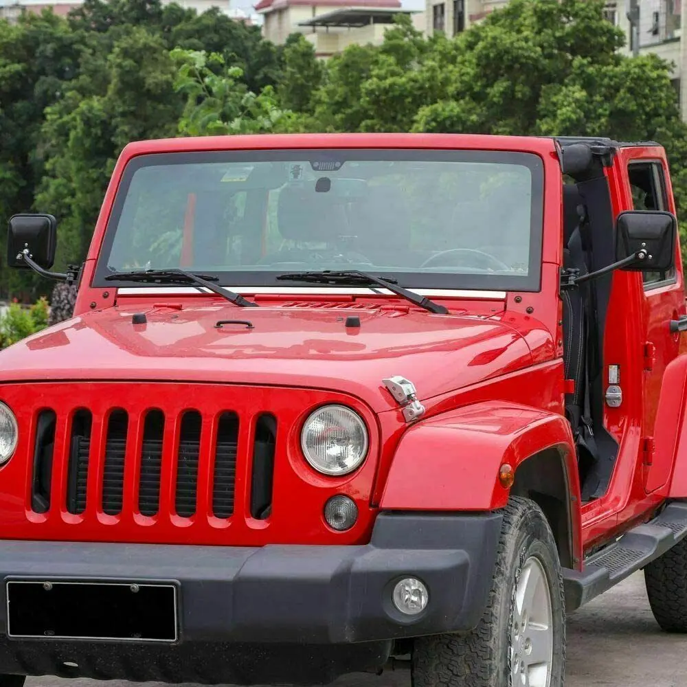 For Jeep Wrangler TJ LJ JK JKU Side Mirrors Quick Release Doors Off Mirrors, Textured Black - Image 4