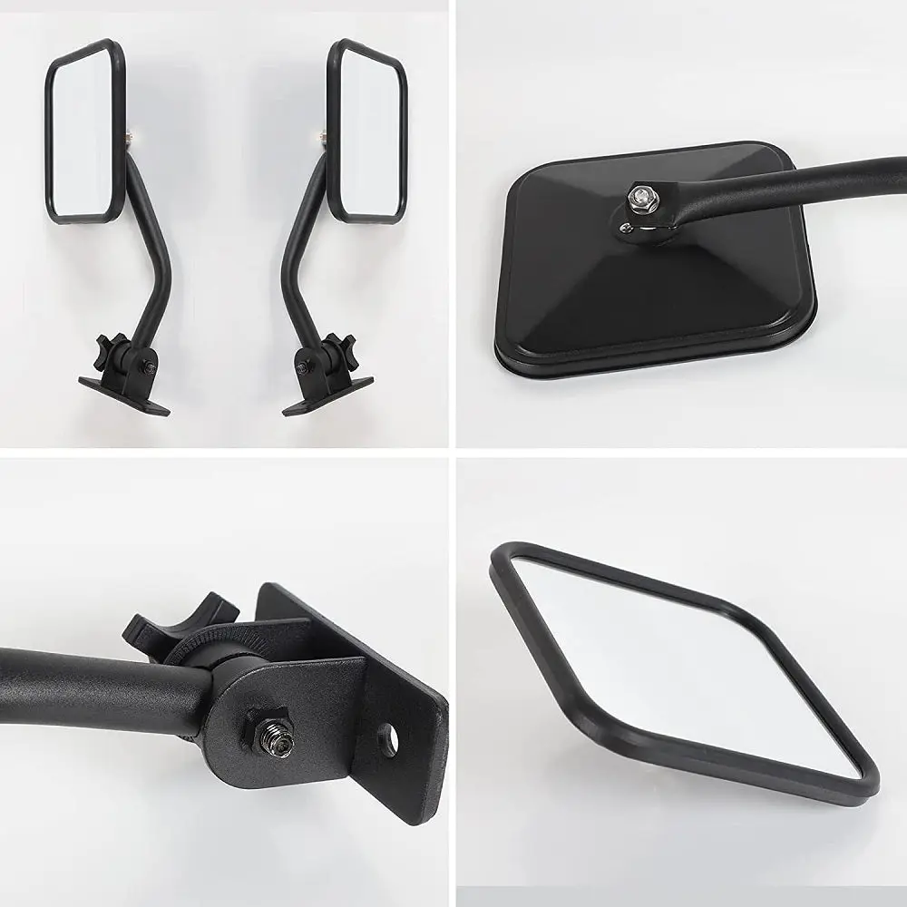For Jeep Wrangler TJ LJ JK JKU Side Mirrors Quick Release Doors Off Mirrors, Textured Black - Image 6