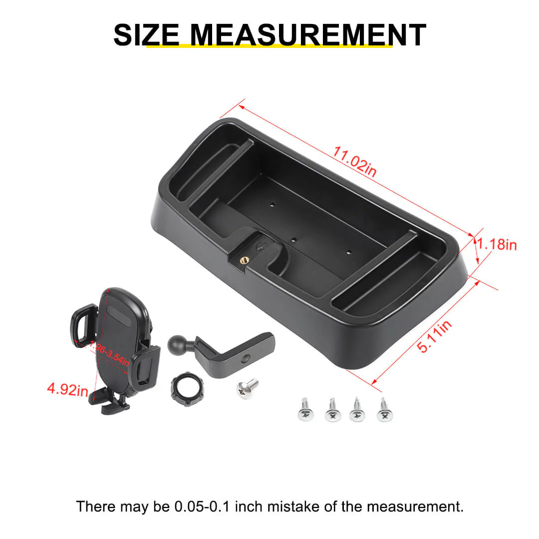 For 1997-2006 Jeep Wrangler TJ Center Console Phone Holder Dash Mount with Storage Tray (2 pcs) - Image 10