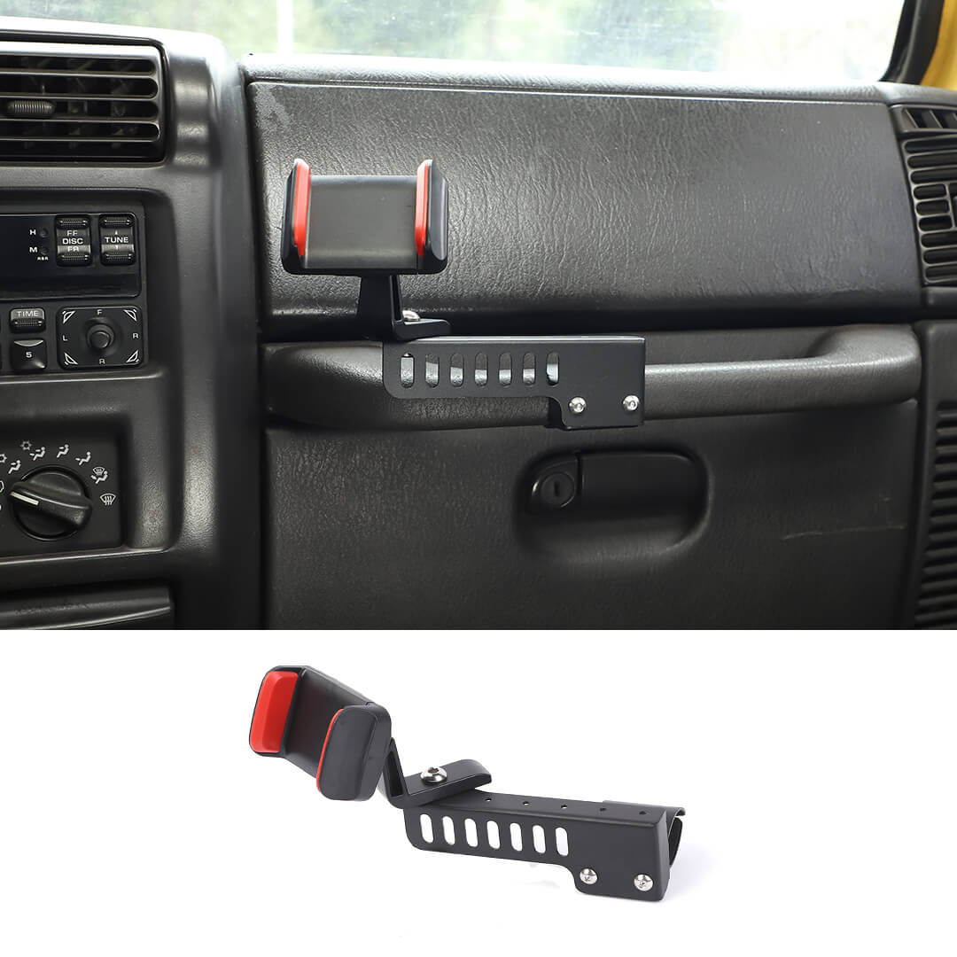 For 1997-2006 Jeep Wrangler TJ Copilot Armrest Phone Holder Stand Mount Bracket