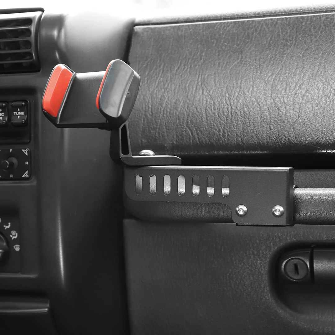 For 1997-2006 Jeep Wrangler TJ Copilot Armrest Phone Holder Stand Mount Bracket - Image 4