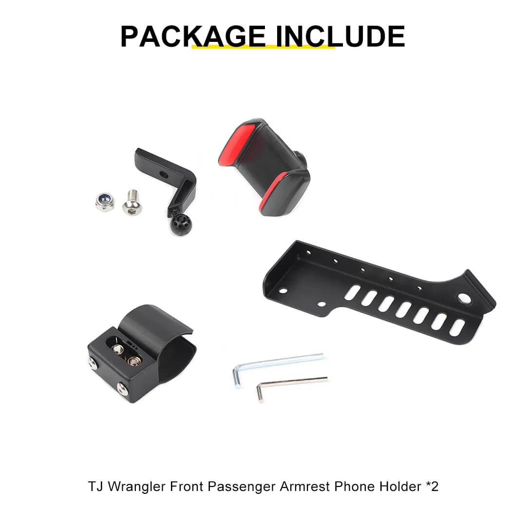 For 1997-2006 Jeep Wrangler TJ Copilot Armrest Phone Holder Stand Mount Bracket - Image 9