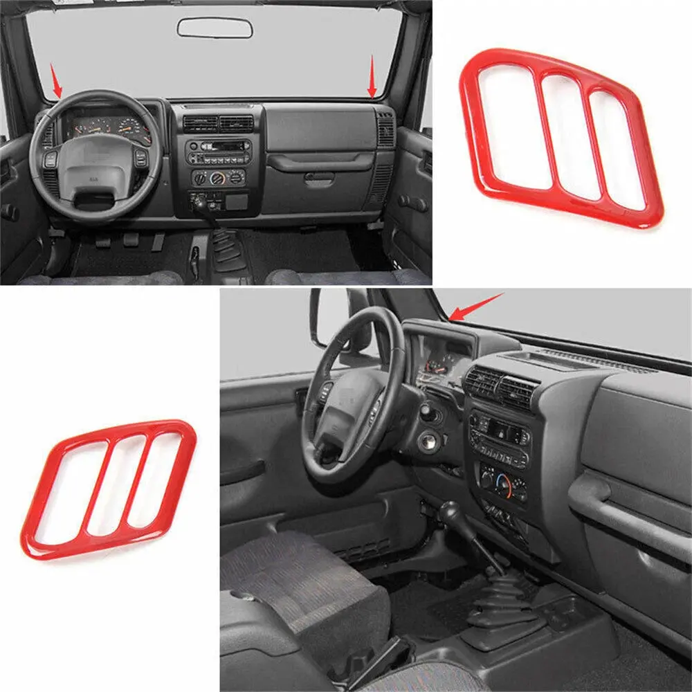 For 1997-2006 Jeep Wrangler TJ Dashboard Air Conditioner Vent Trim Cover Ring (2 pcs) - Image 2
