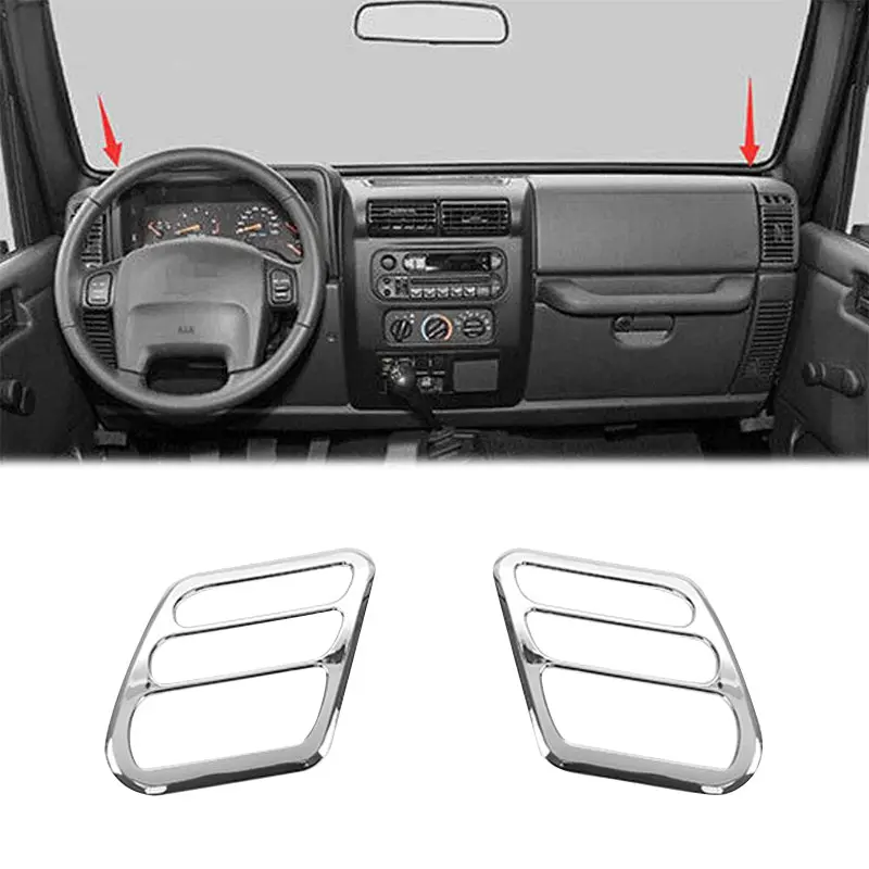 For 1997-2006 Jeep Wrangler TJ Dashboard Air Conditioner Vent Trim Cover Ring (2 pcs) - Image 8