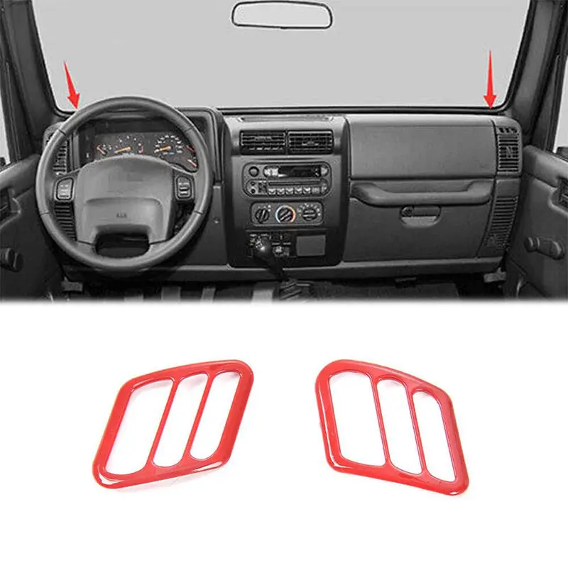 For 1997-2006 Jeep Wrangler TJ Dashboard Air Conditioner Vent Trim Cover Ring (2 pcs) - Image 9