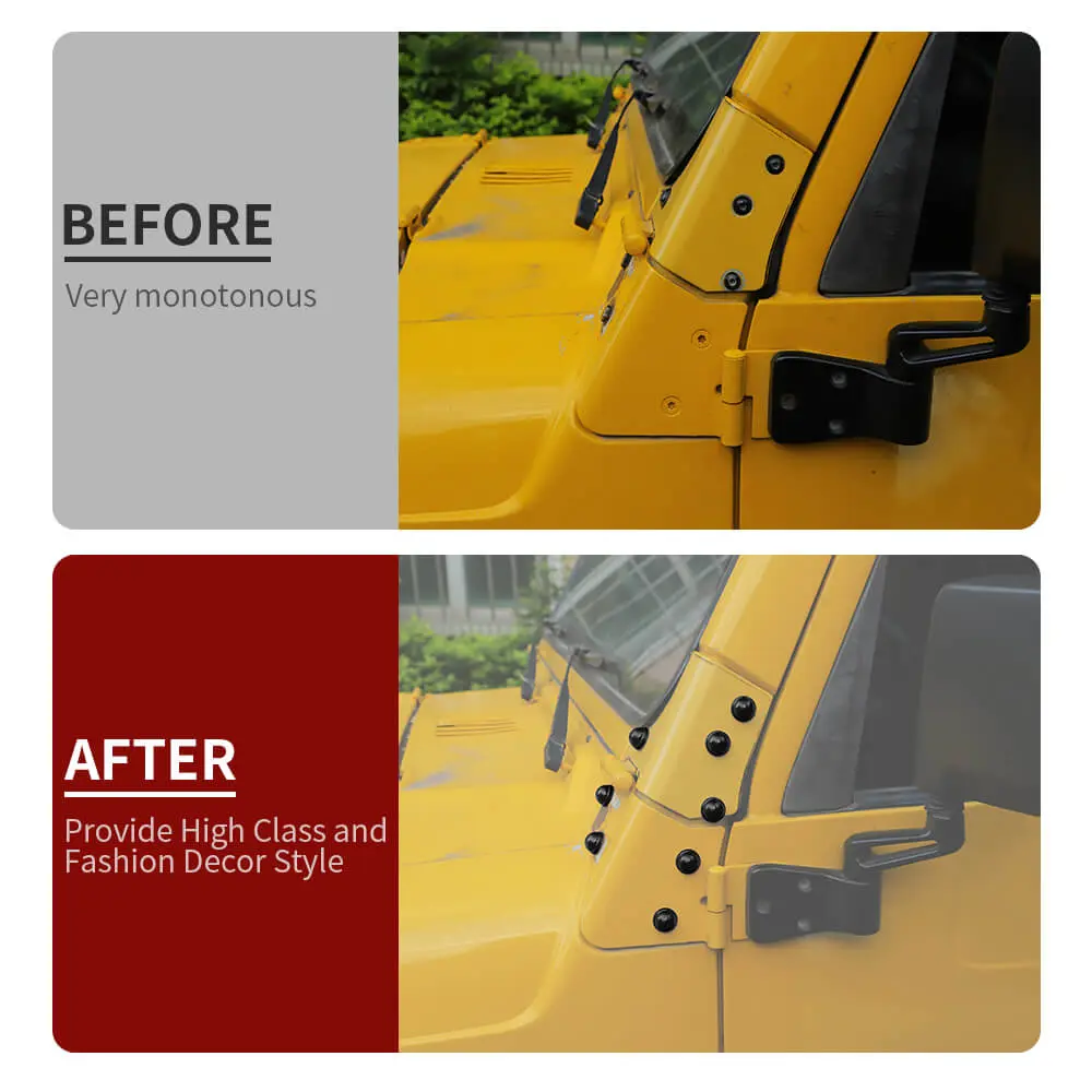 For 1997-2006 Jeep Wrangler TJ Exterior A-Pillar Screw Protection Cover Trim - Image 2