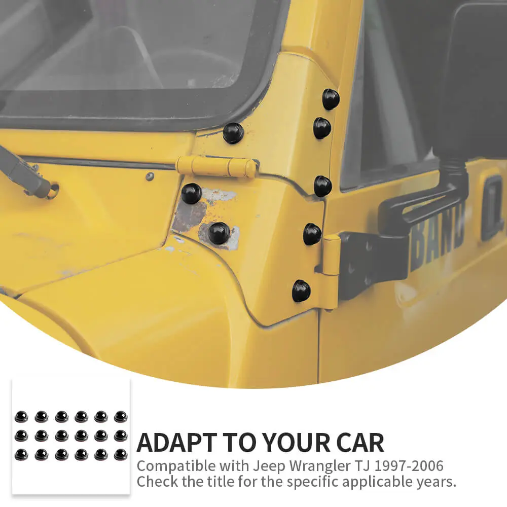 For 1997-2006 Jeep Wrangler TJ Exterior A-Pillar Screw Protection Cover Trim - Image 7