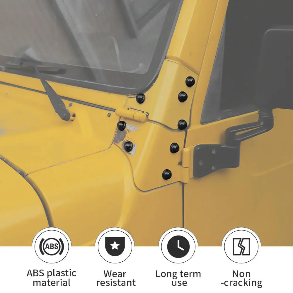 For 1997-2006 Jeep Wrangler TJ Exterior A-Pillar Screw Protection Cover Trim - Image 8