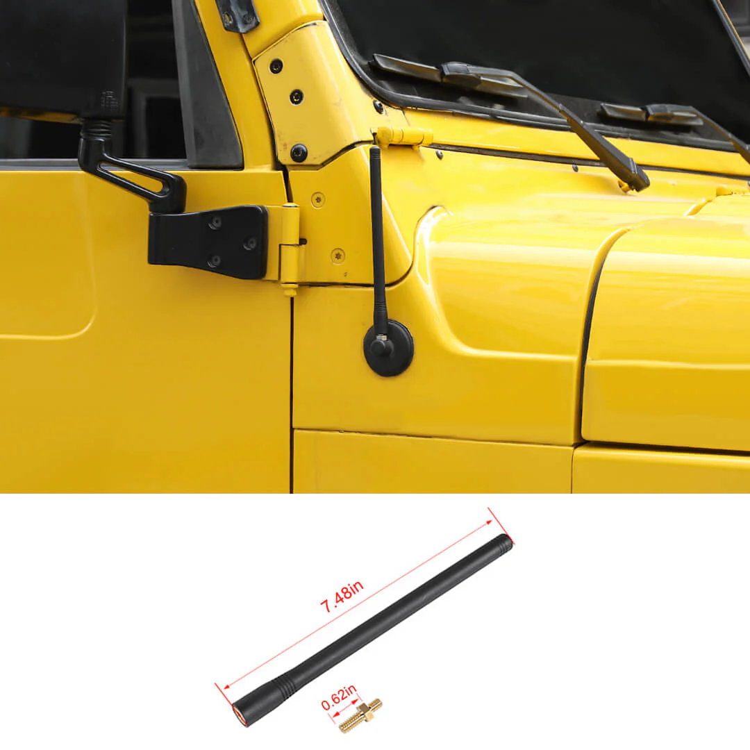 For 1997-2006 Jeep Wrangler TJ Exterior Hood Side Antenna Mast Radio - Image 14