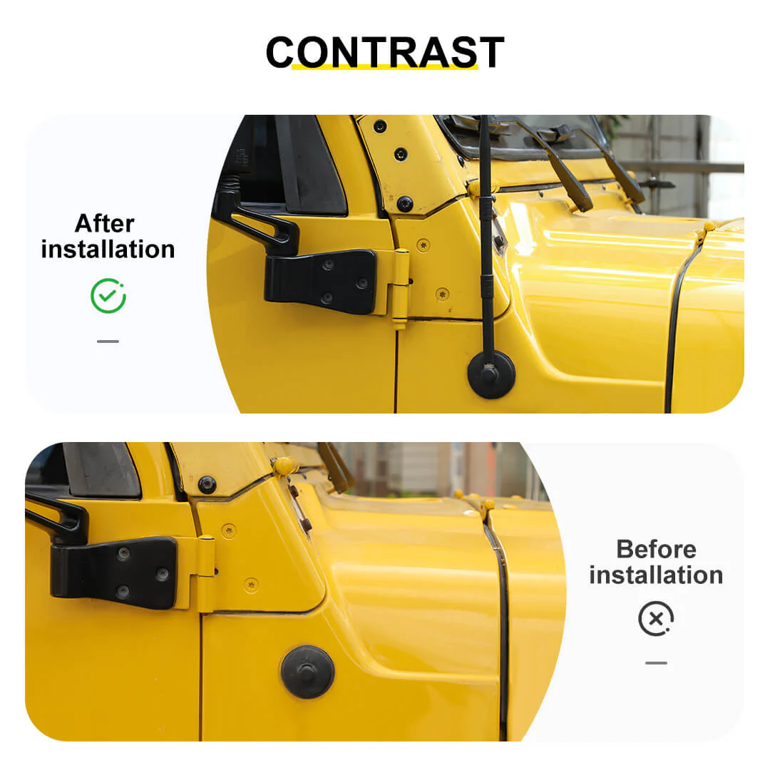 For 1997-2006 Jeep Wrangler TJ Exterior Hood Side Antenna Mast Radio - Image 2